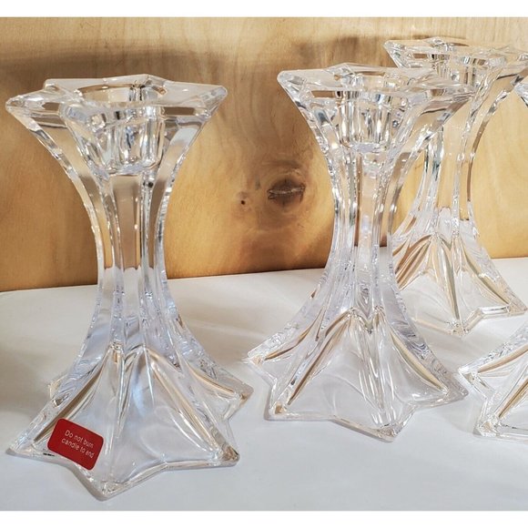 4 DePlomb Crystal Fire Star Six-point Candle Holders USA celestial taper candle - Picture 6 of 10